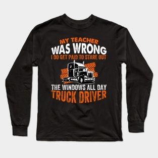 My Teacher Truck Driver Long Sleeve T-Shirt